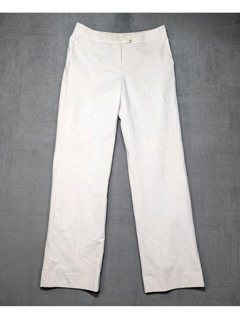 Ivanka Trump Womens 8 White Straight Leg Dress Pants Stretch Career Work Slacks